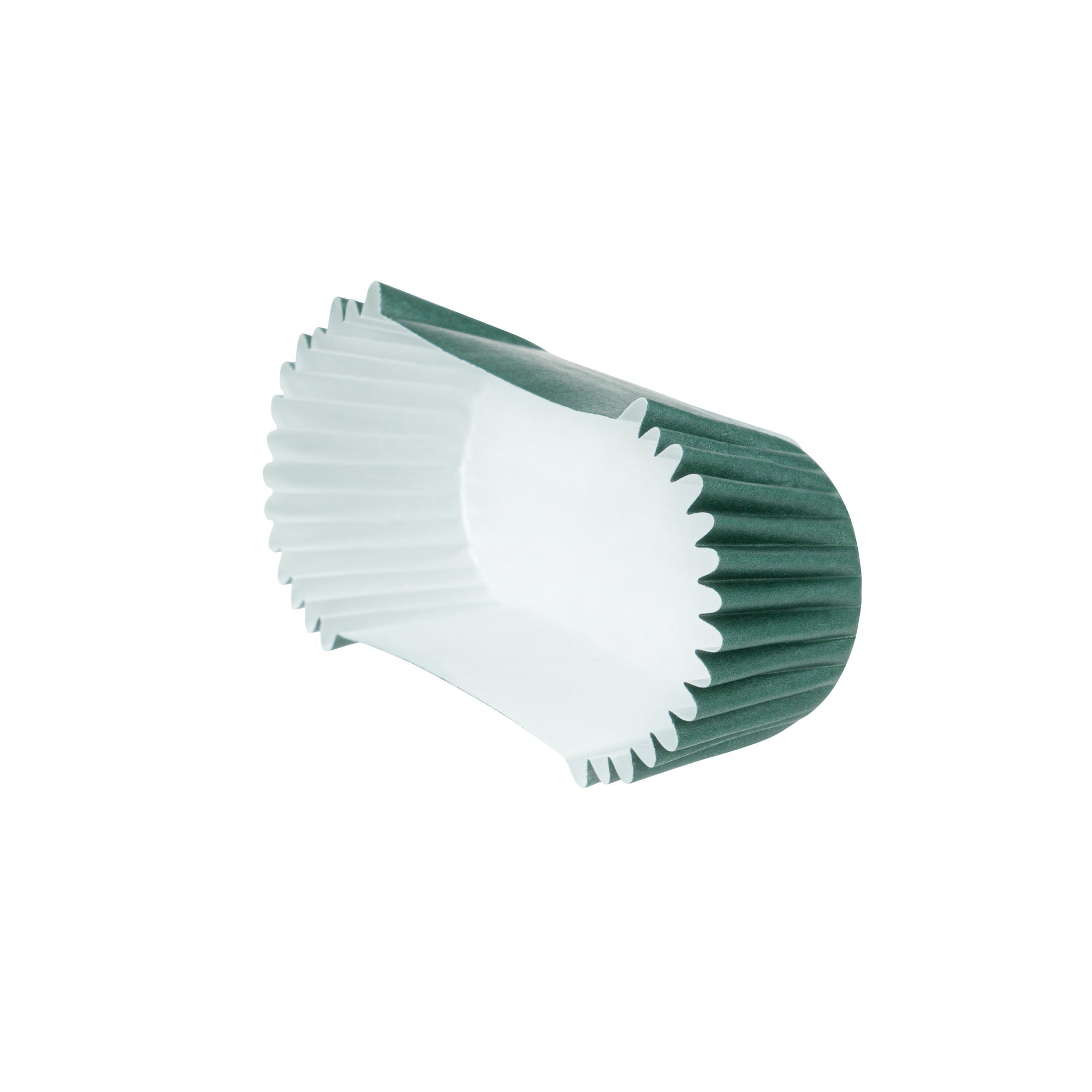 Panificio 1 oz Elliptical Forest Green Paper Regular Baking Cup - Ridged - 3 1/2" x 1 1/2" x 3/4" - 200 count box