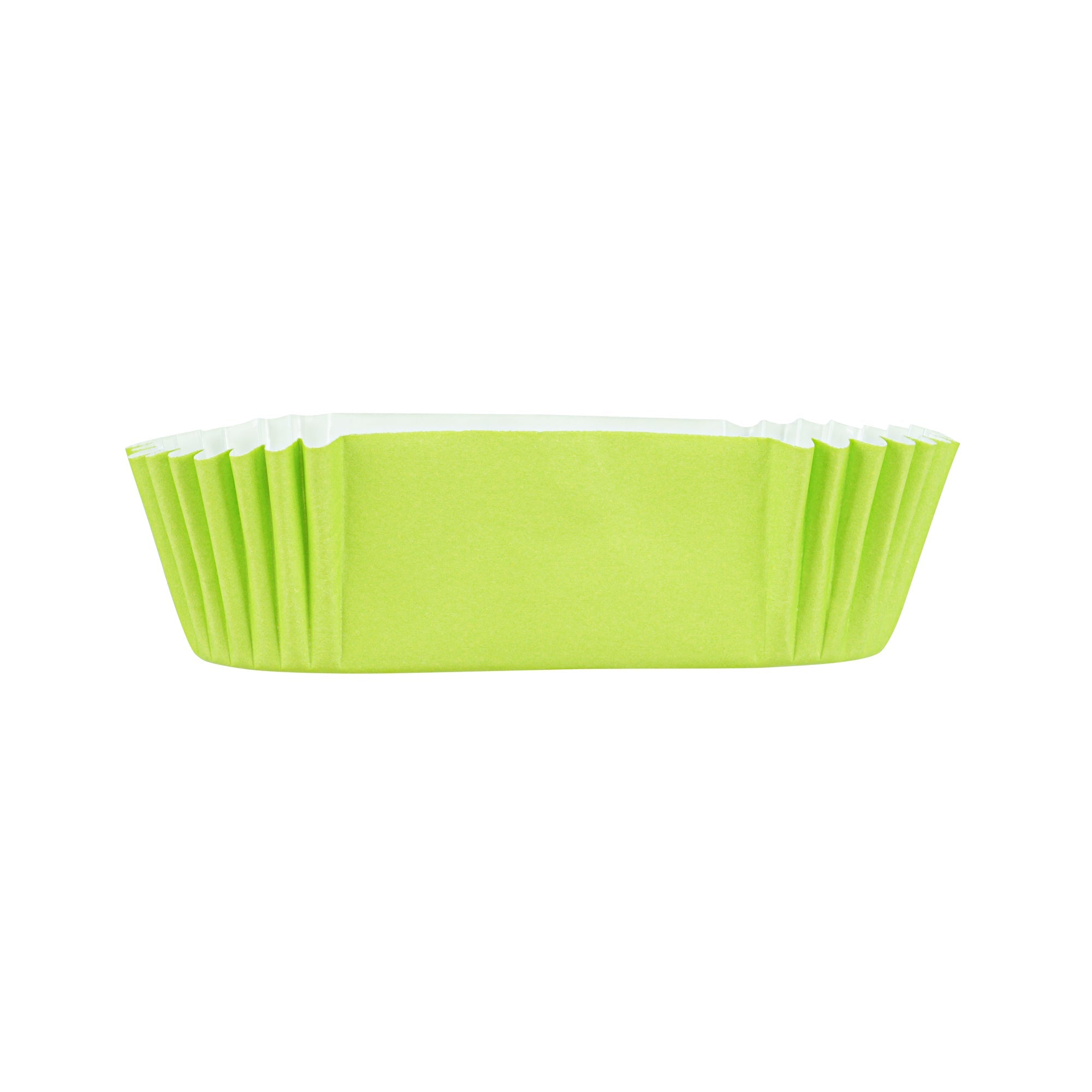 Panificio 1 oz Elliptical Eco Green Paper Regular Baking Cup - Ridged - 3 1/2" x 1 1/2" x 3/4" - 200 count box