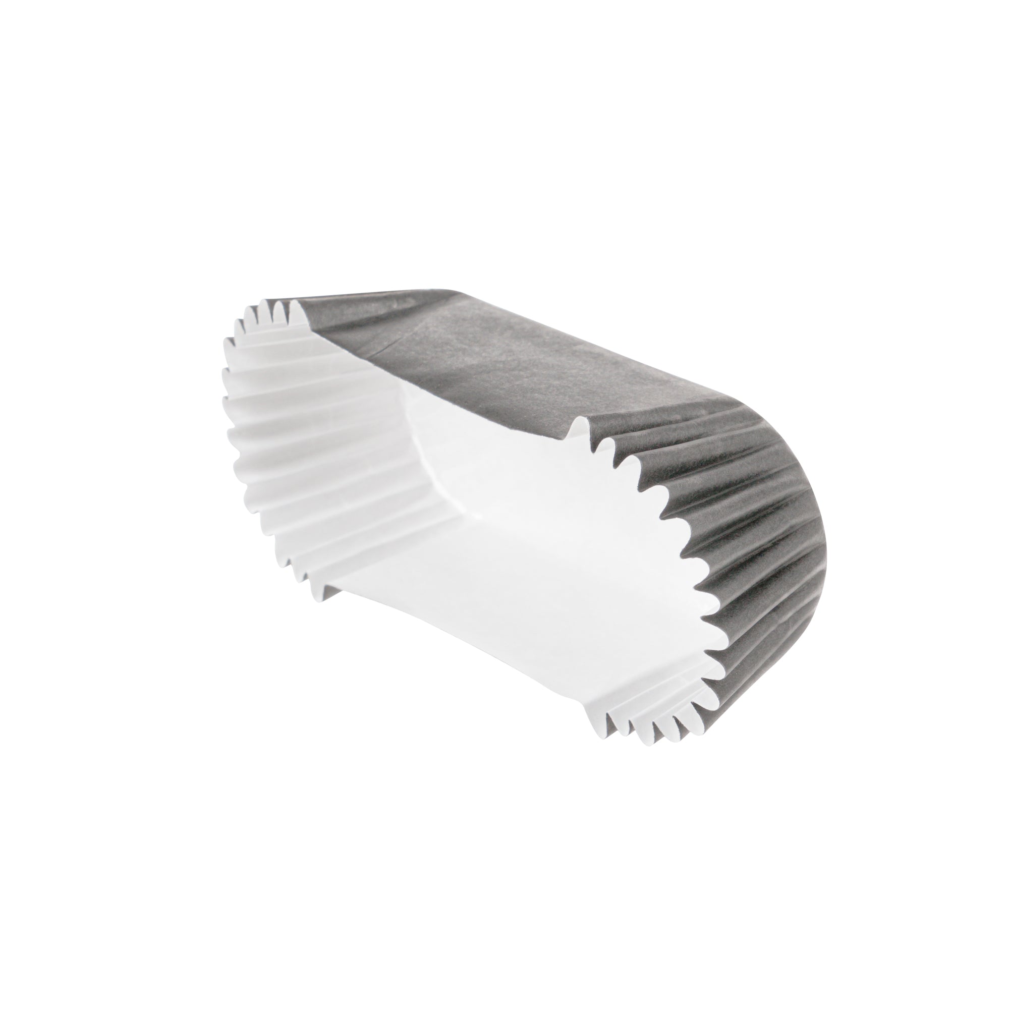 Panificio 1 oz Elliptical Gray Paper Regular Baking Cup - Ridged - 3 1/2" x 1 1/2" x 3/4" - 200 count box