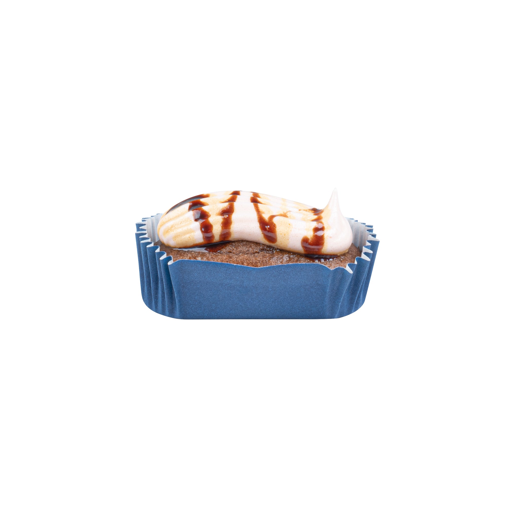 Panificio 1 oz Elliptical Midnight Blue Paper Regular Baking Cup - Ridged - 3 1/2" x 1 1/2" x 3/4" - 200 count box