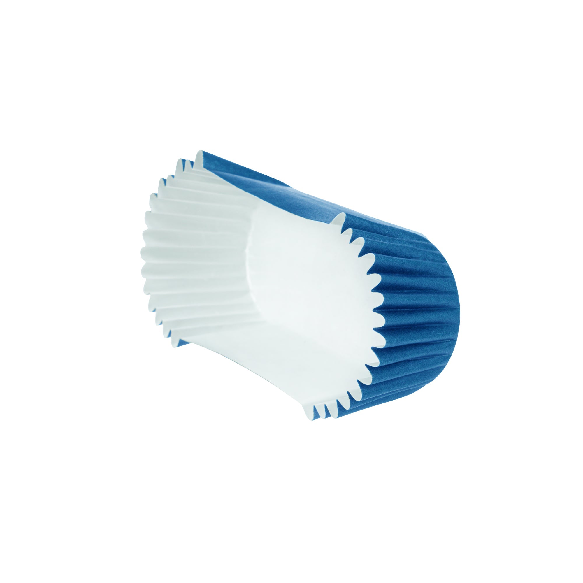 Panificio 1 oz Elliptical Midnight Blue Paper Regular Baking Cup - Ridged - 3 1/2" x 1 1/2" x 3/4" - 200 count box