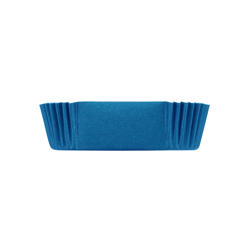 Panificio 1 oz Elliptical Midnight Blue Paper Regular Baking Cup - Ridged - 3 1/2" x 1 1/2" x 3/4" - 200 count box
