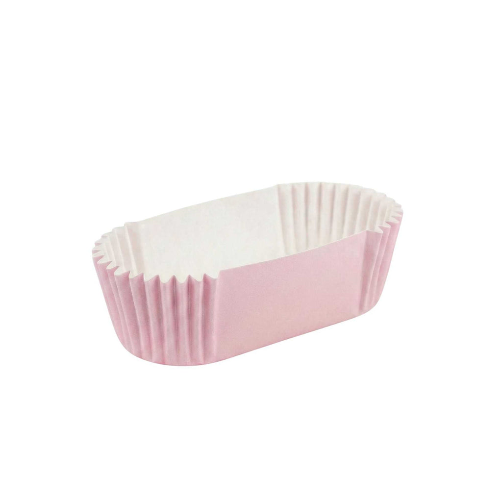Panificio 1 oz Elliptical Pink Paper Regular Baking Cup - Ridged - 3 1/2" x 1 1/2" x 3/4" - 200 count box