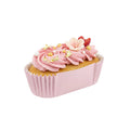 Panificio 1 oz Elliptical Pink Paper Regular Baking Cup - Ridged - 3 1/2" x 1 1/2" x 3/4" - 200 count box