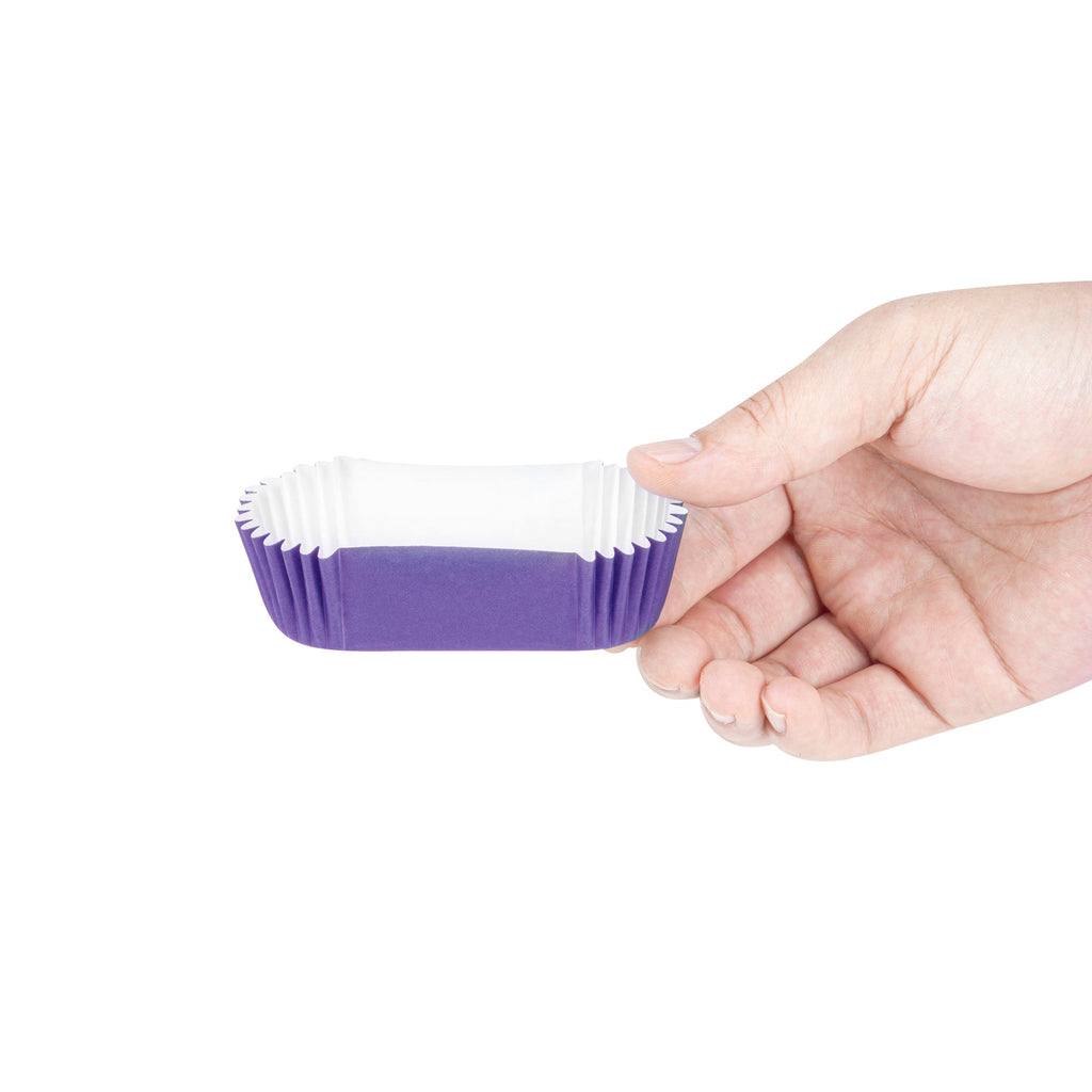 Panificio 1 oz Elliptical Purple Paper Regular Baking Cup - Ridged - 3 1/2" x 1 1/2" x 3/4" - 200 count box