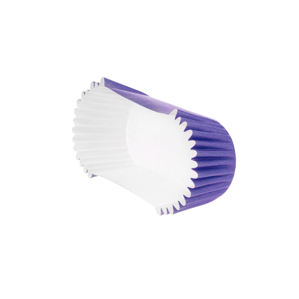 Panificio 1 oz Elliptical Purple Paper Regular Baking Cup - Ridged - 3 1/2" x 1 1/2" x 3/4" - 200 count box
