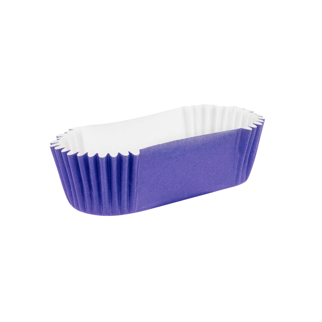 Panificio 1 oz Elliptical Purple Paper Regular Baking Cup - Ridged - 3 1/2" x 1 1/2" x 3/4" - 200 count box