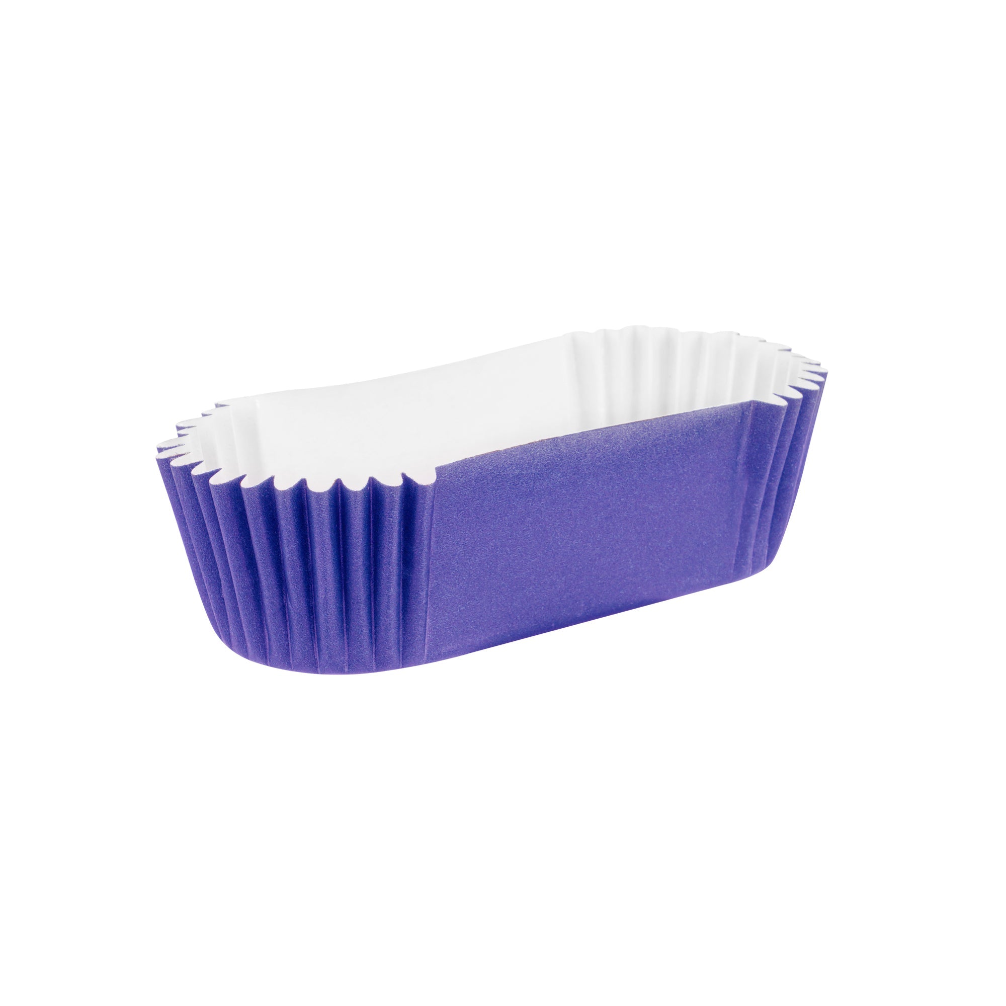 Panificio 1 oz Elliptical Purple Paper Regular Baking Cup - Ridged - 3 1/2" x 1 1/2" x 3/4" - 200 count box