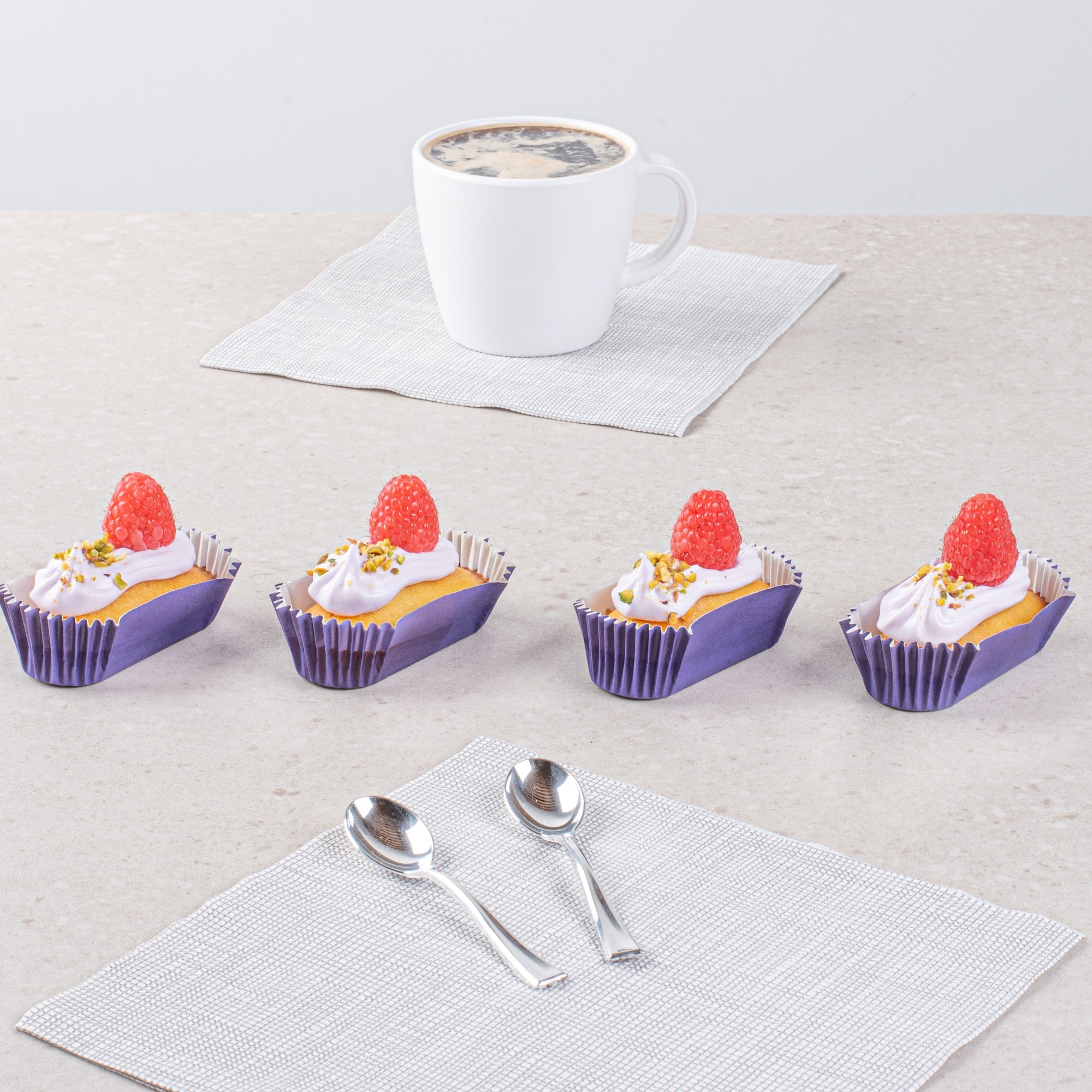 Panificio 1 oz Elliptical Purple Paper Regular Baking Cup - Ridged - 3 1/2" x 1 1/2" x 3/4" - 200 count box