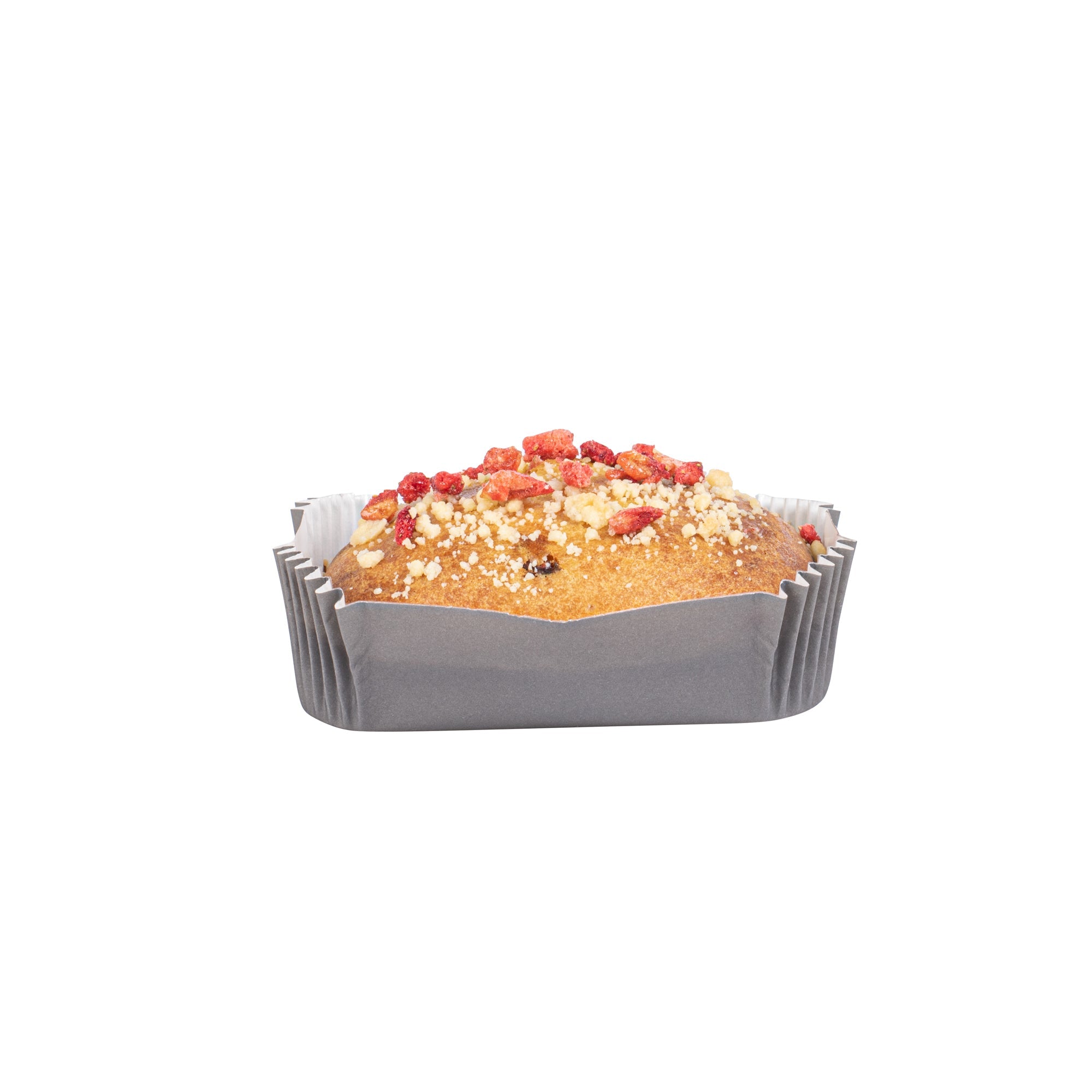 Panificio 5 oz Elliptical Gray Paper Large Baking Cup - Ridged - 4 1/2" x 2 1/2" x 1 1/4" - 200 count box
