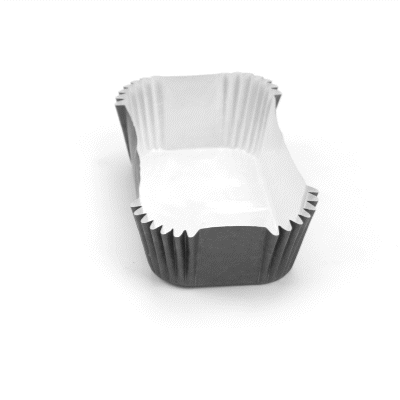 Panificio 5 oz Elliptical Gray Paper Large Baking Cup - Ridged - 4 1/2" x 2 1/2" x 1 1/4" - 200 count box