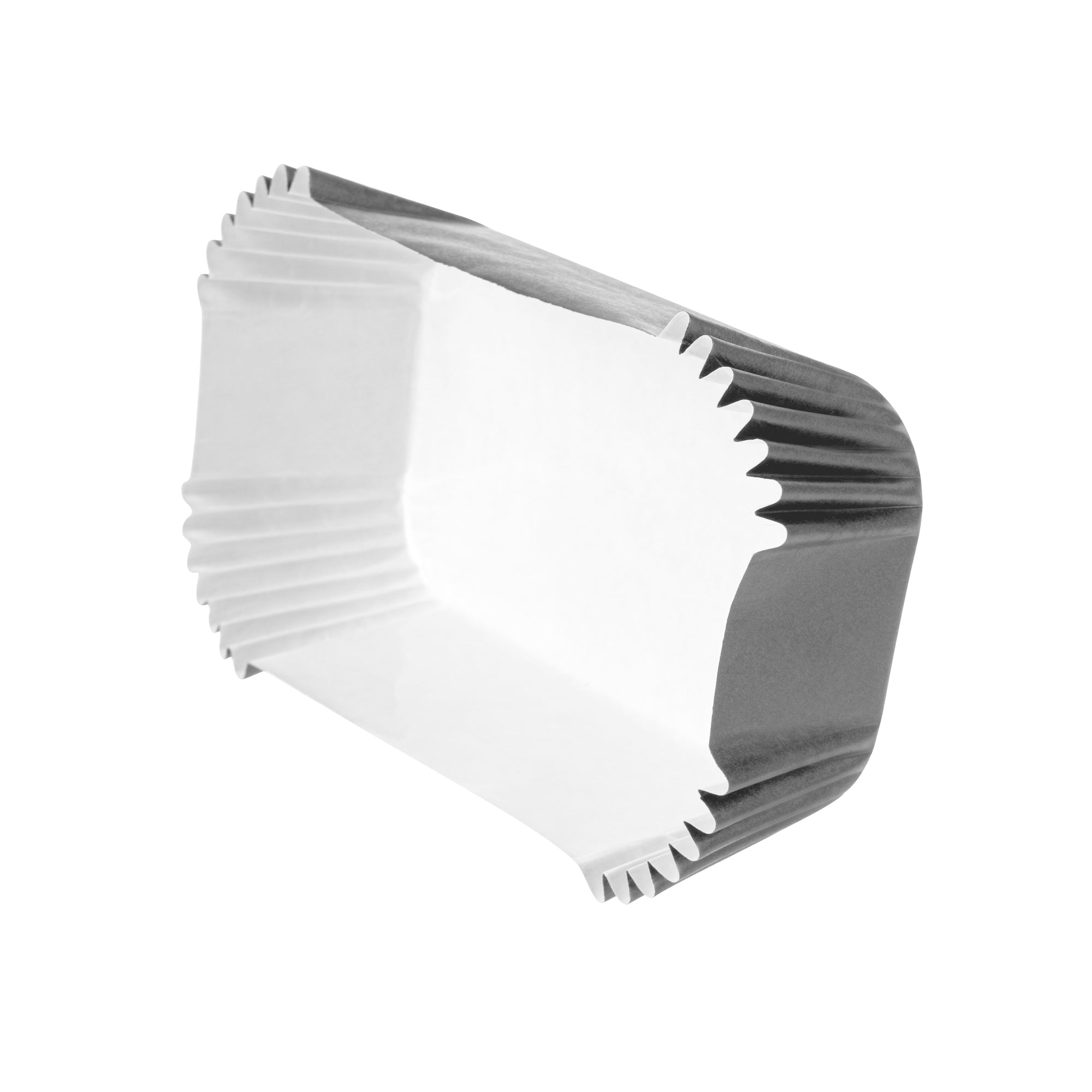 Panificio 5 oz Elliptical Gray Paper Large Baking Cup - Ridged - 4 1/2" x 2 1/2" x 1 1/4" - 200 count box