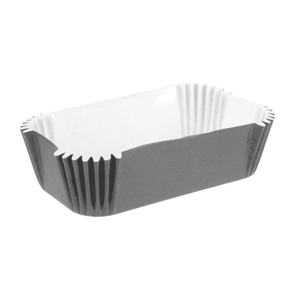 Panificio 5 oz Elliptical Gray Paper Large Baking Cup - Ridged - 4 1/2" x 2 1/2" x 1 1/4" - 200 count box