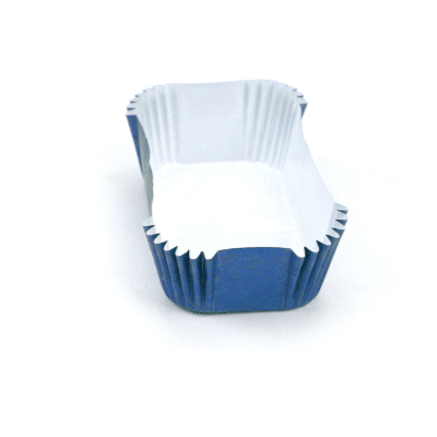 Panificio 5 oz Elliptical Midnight Blue Paper Large Baking Cup - Ridged - 4 1/2" x 2 1/2" x 1 1/4" - 200 count box