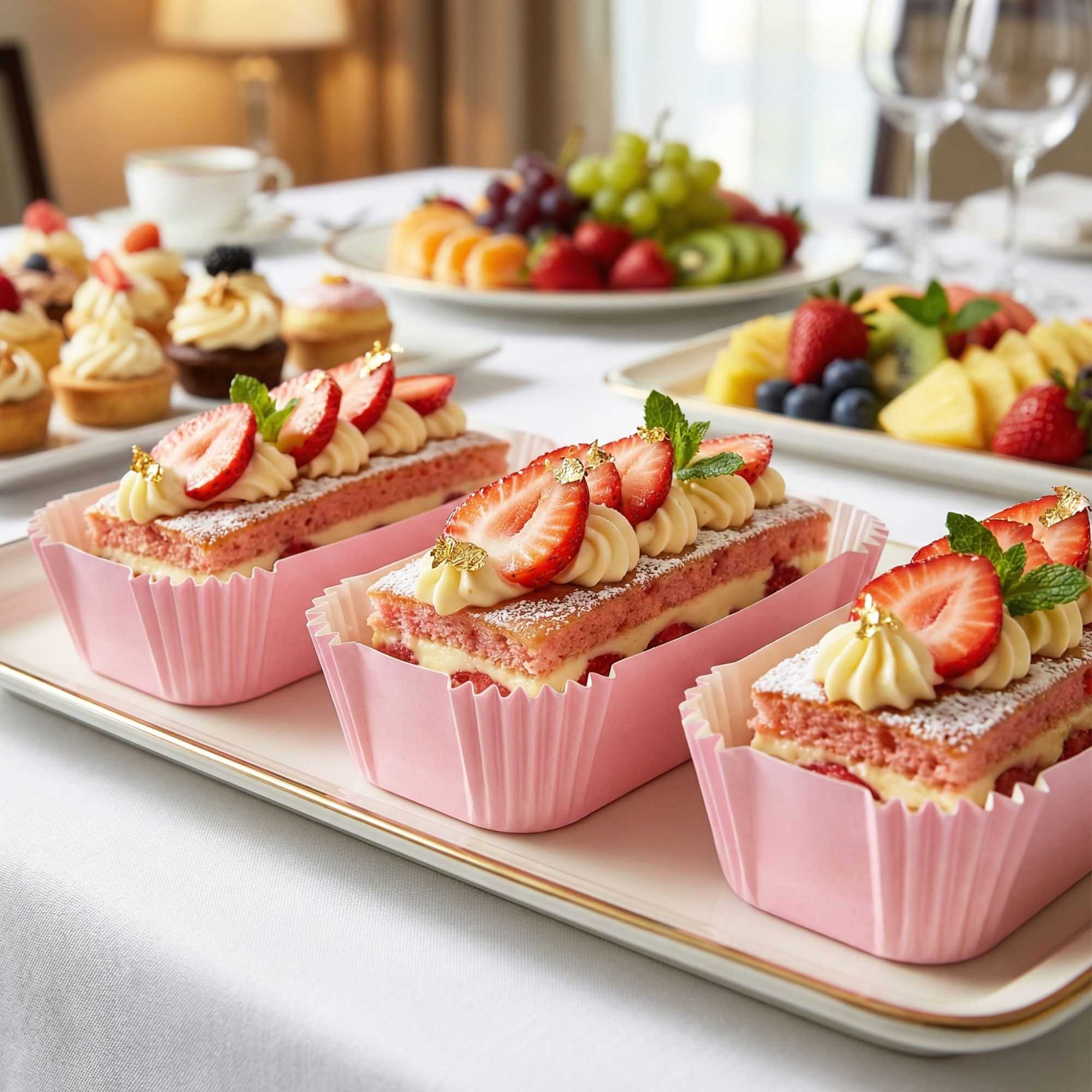 Panificio 5 oz Elliptical Pink Paper Large Baking Cup - Ridged - 4 1/2" x 2 1/2" x 1 1/4" - 200 count box