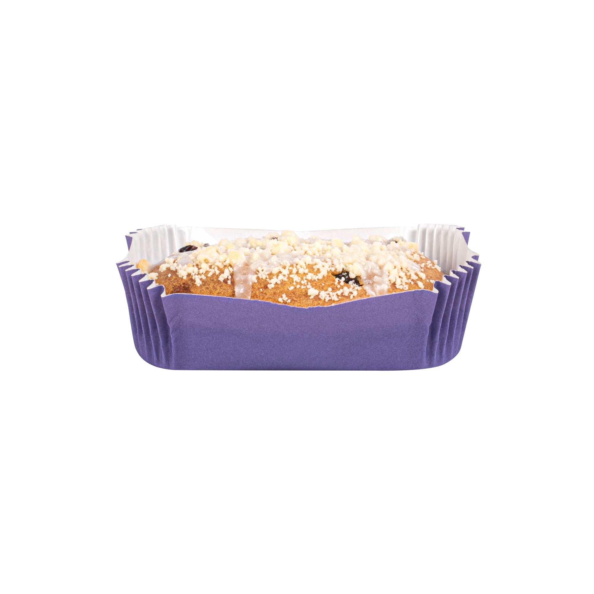 Panificio 5 oz Elliptical Purple Paper Large Baking Cup - Ridged - 4 1/2" x 2 1/2" x 1 1/4" - 200 count box