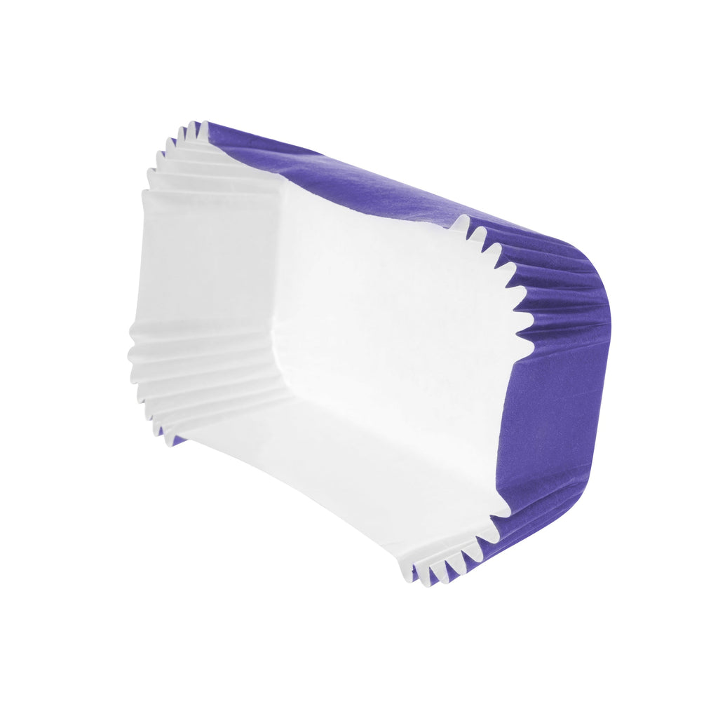 Panificio 5 oz Elliptical Purple Paper Large Baking Cup - Ridged - 4 1/2" x 2 1/2" x 1 1/4" - 200 count box