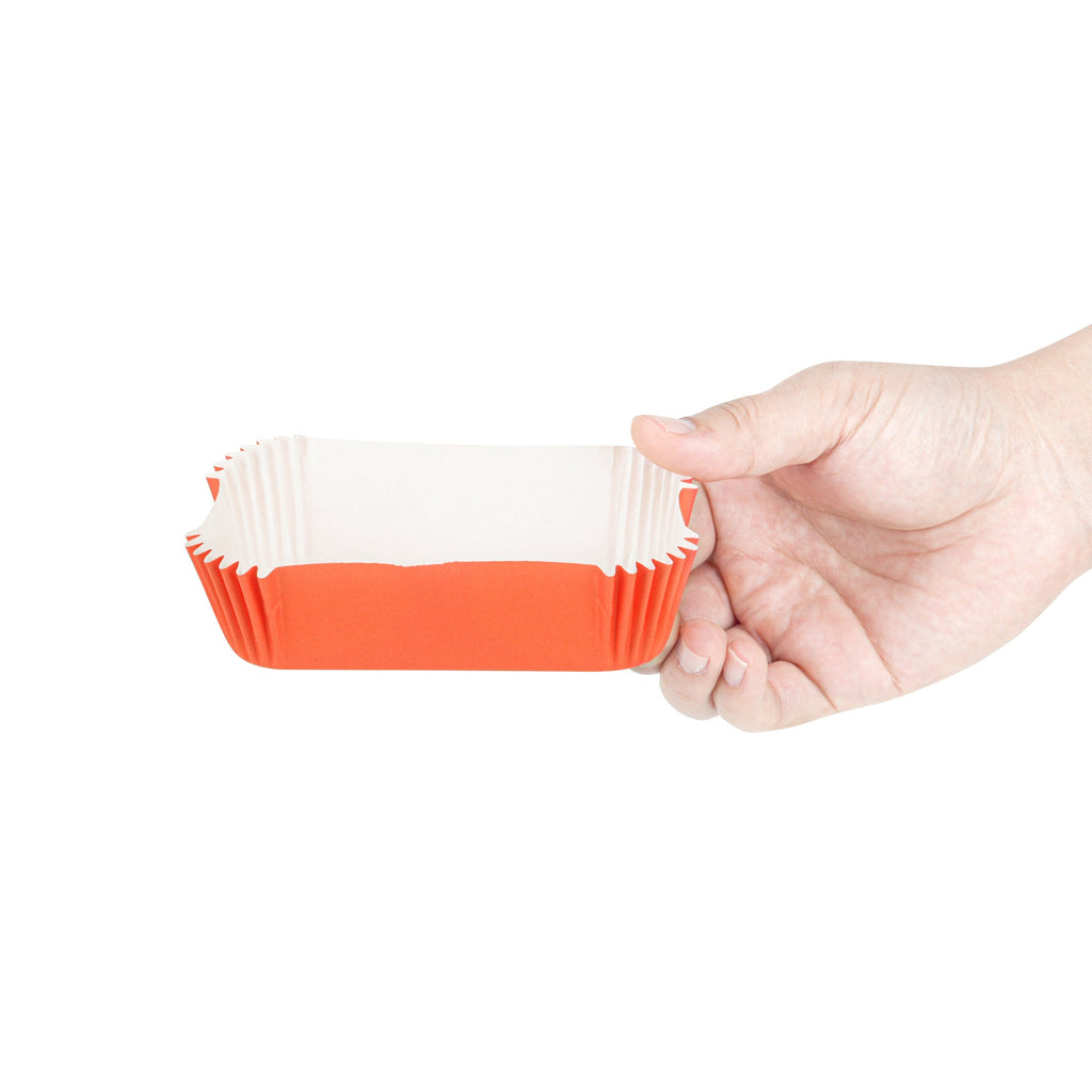 Panificio 5 oz Elliptical Tangerine Orange Paper Large Baking Cup - Ridged - 4 1/2" x 2 1/2" x 1 1/4" - 200 count box