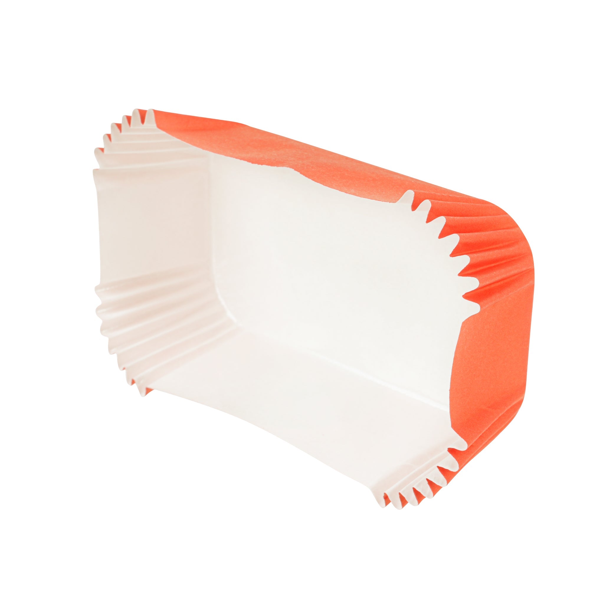 Panificio 5 oz Elliptical Tangerine Orange Paper Large Baking Cup - Ridged - 4 1/2" x 2 1/2" x 1 1/4" - 200 count box