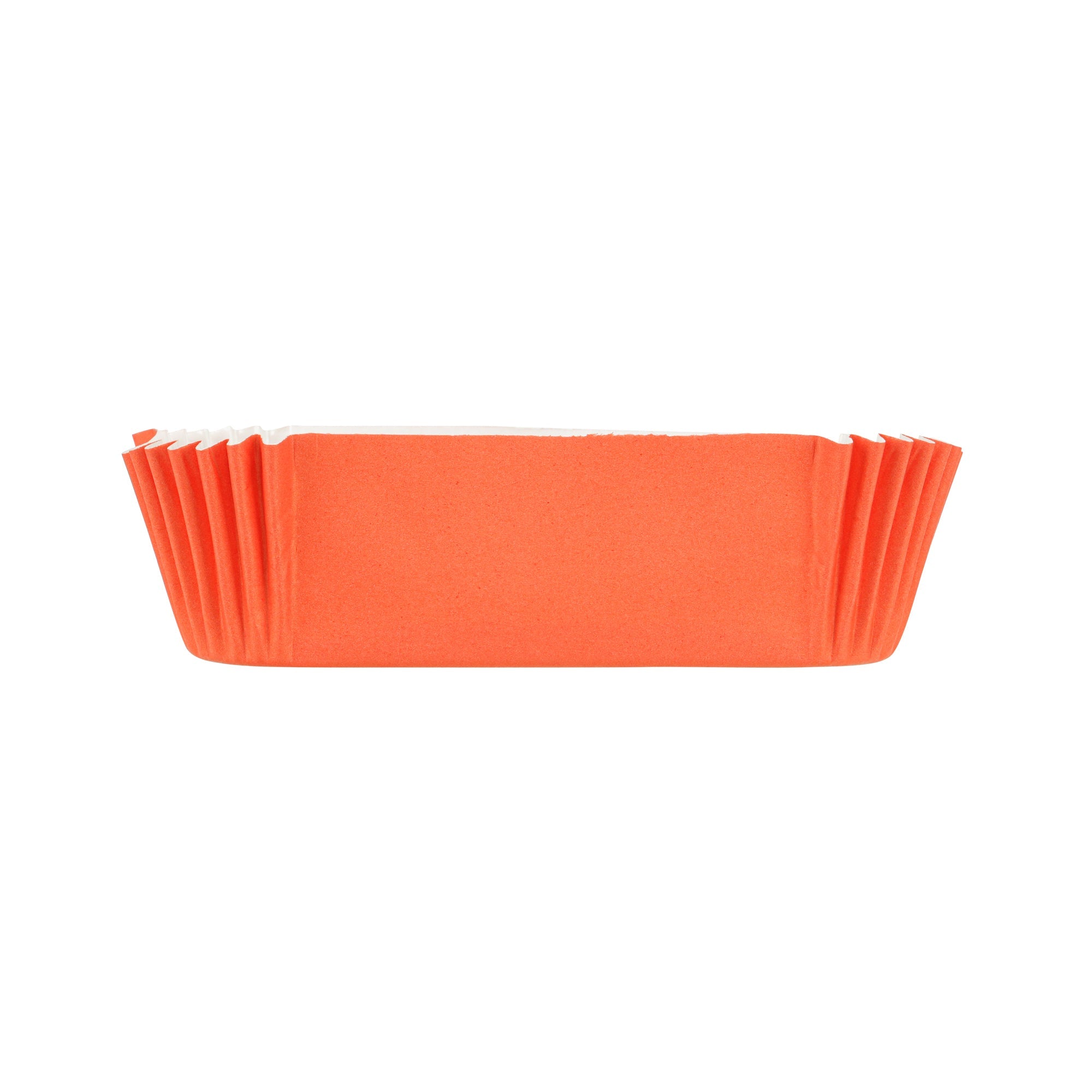 Panificio 5 oz Elliptical Tangerine Orange Paper Large Baking Cup - Ridged - 4 1/2" x 2 1/2" x 1 1/4" - 200 count box