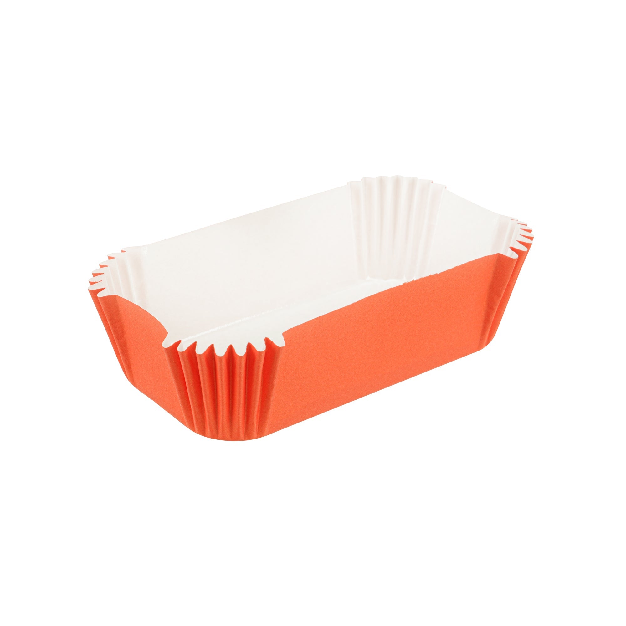 Panificio 5 oz Elliptical Tangerine Orange Paper Large Baking Cup - Ridged - 4 1/2" x 2 1/2" x 1 1/4" - 200 count box