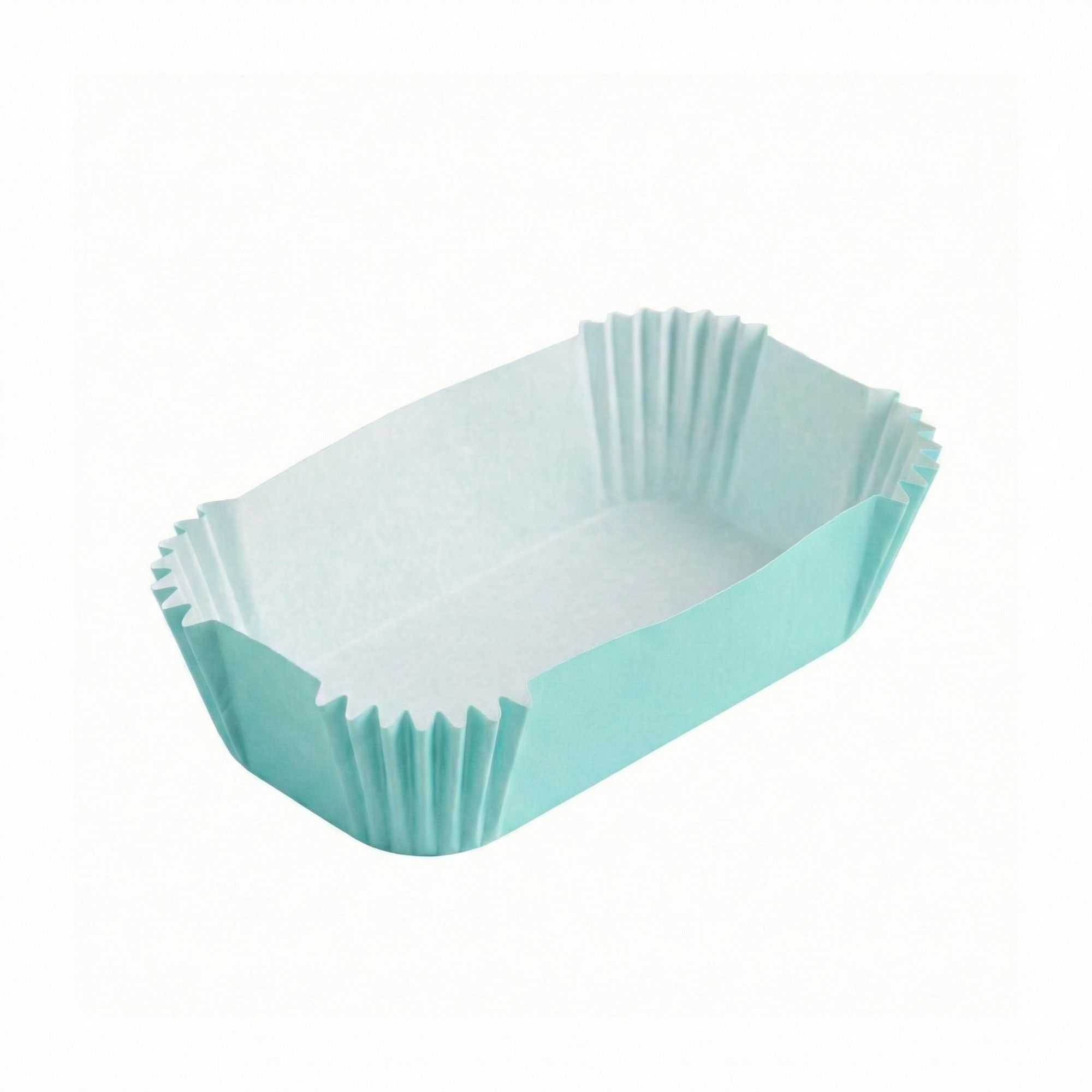 Panificio 5 oz Elliptical Turquoise Paper Large Baking Cup - Ridged - 4 1/2" x 2 1/2" x 1 1/4" - 200 count box