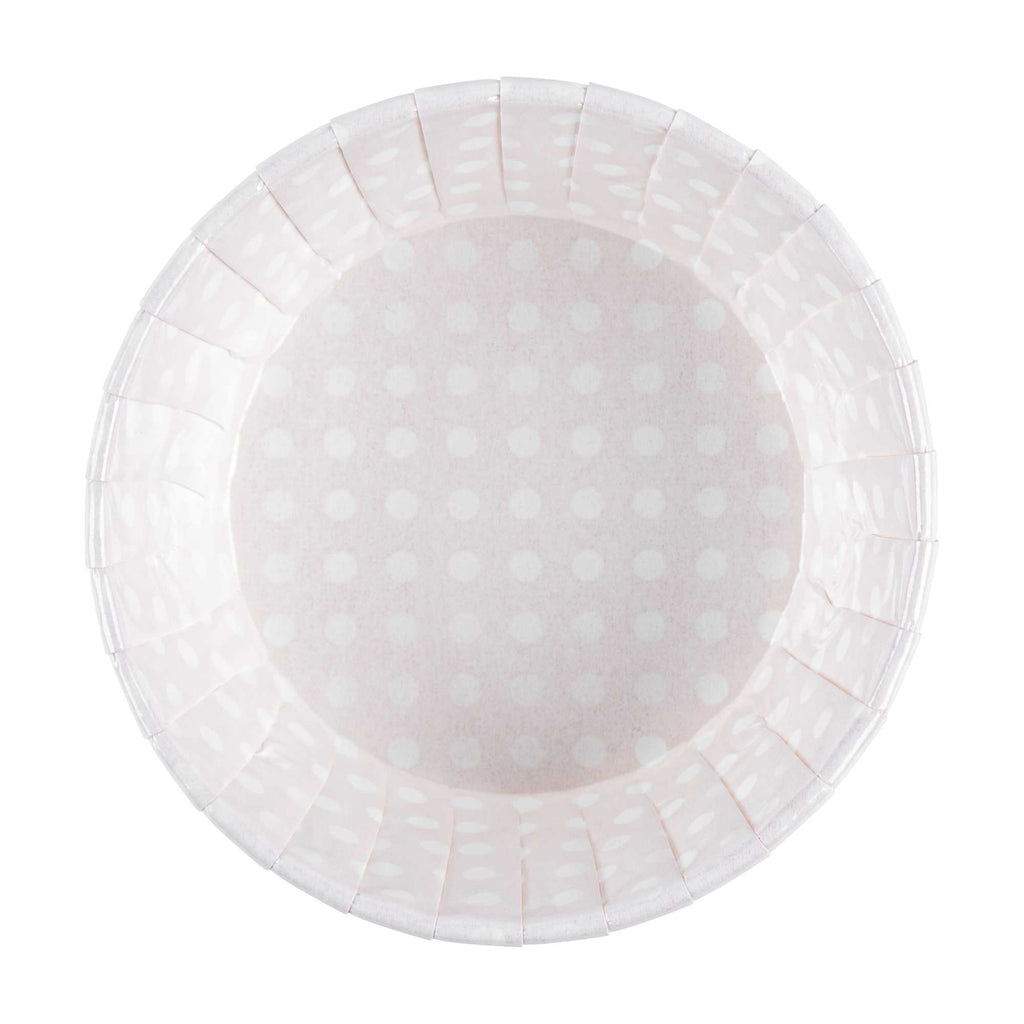 Panificio 5 oz Round Polka-Dotted Hot Orange Paper Large Baking Cup - Pleated - 3 3/4" x 3 3/4" x 1 1/2" - 200 count box