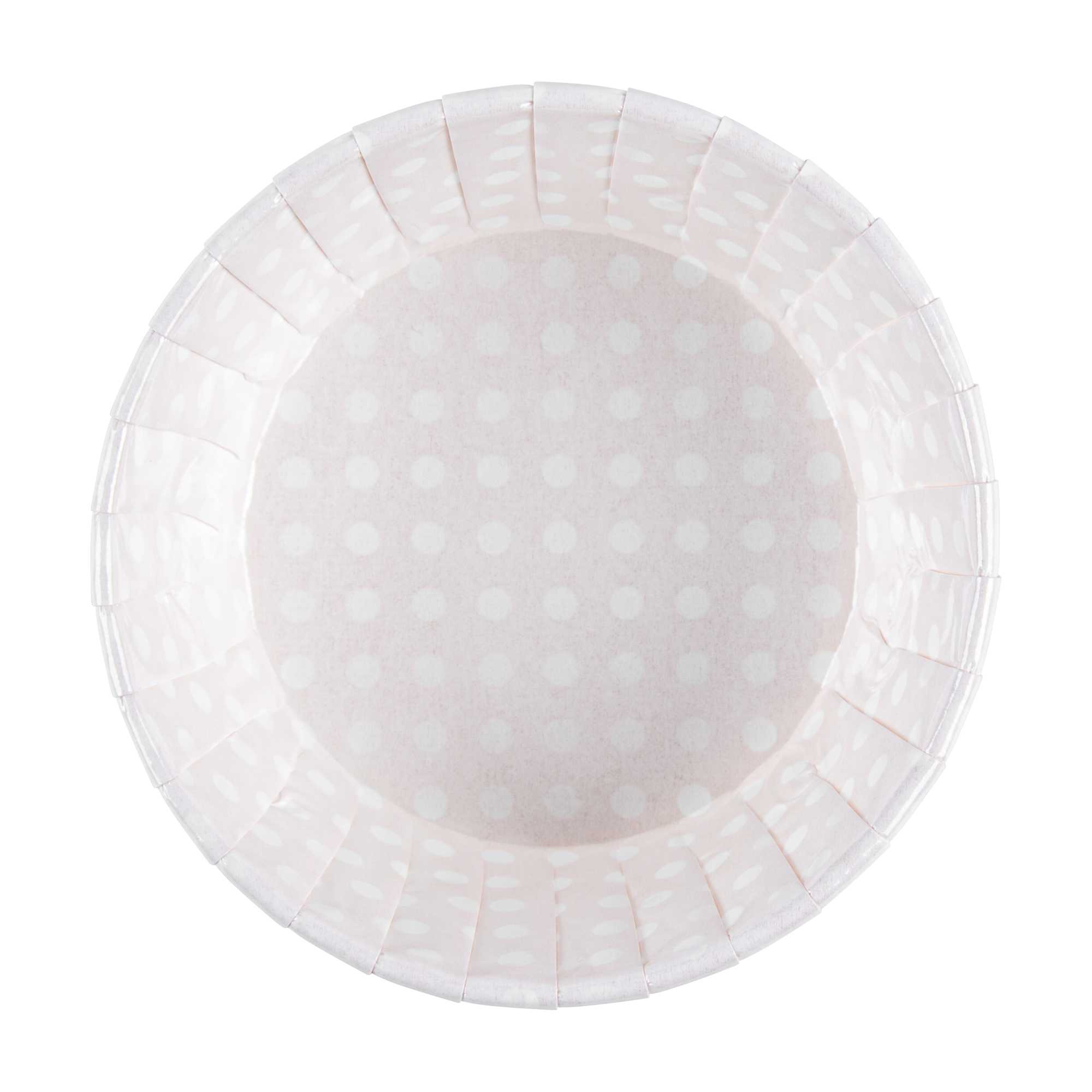 Panificio 5 oz Round Polka-Dotted Hot Orange Paper Large Baking Cup - Pleated - 3 3/4" x 3 3/4" x 1 1/2" - 200 count box