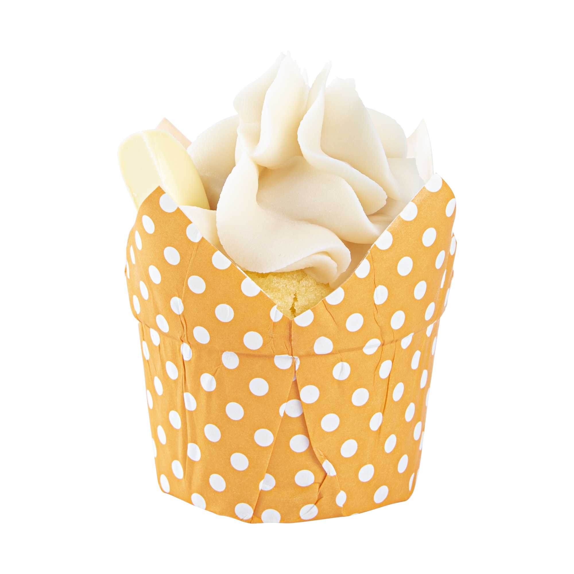 Panificio 1 oz Tulip Polka-Dotted Hot Orange Paper Regular Baking Cup - 3" x 3" x 3" - 200 count box