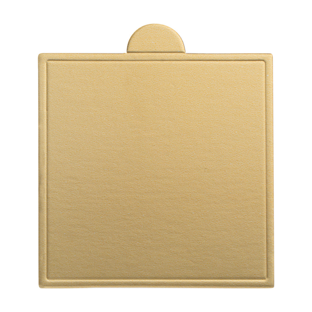 Pastry Tek Square Gold Paper SturdyServe Base - 2 3/4" x 2 3/4" - 200 count box