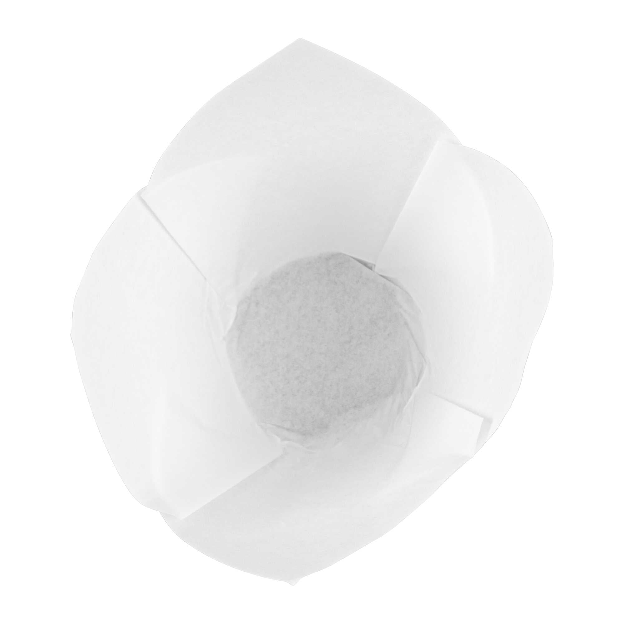 Panificio 2 oz Tulip Sugar White Paper Baking Cup - Greaseproof - 1 1/2" x 1 1/2" x 2 1/4" - 200 count box