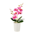 Fiore Purple Plastic Orchid in Porcelain Pot - 5 Blooms - 4" x 4" x 14" - 1 count box