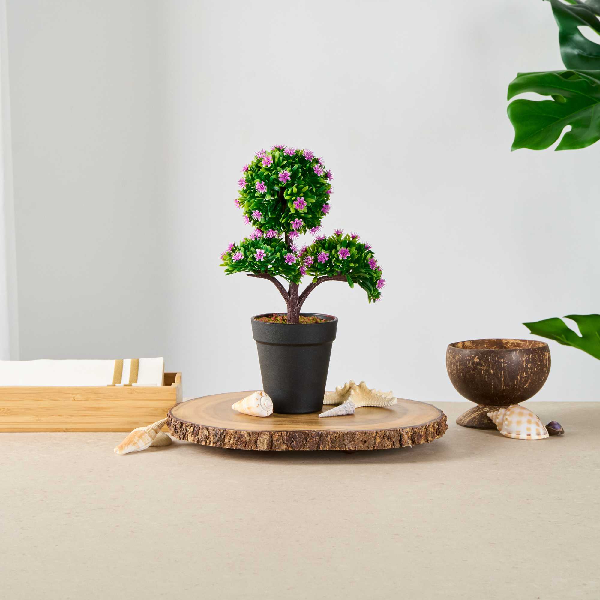 Fiore Purple Plastic Mini Crape Myrtle in Plastic Pot - 7 1/2" x 4" x 11" - 1 count box