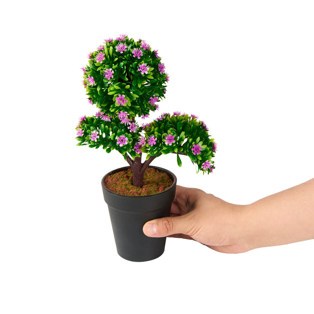 Fiore Round Purple Plastic Mini Crape Myrtle in Plastic Pot - 7 1/2" x 4" x 11" - 12 count box