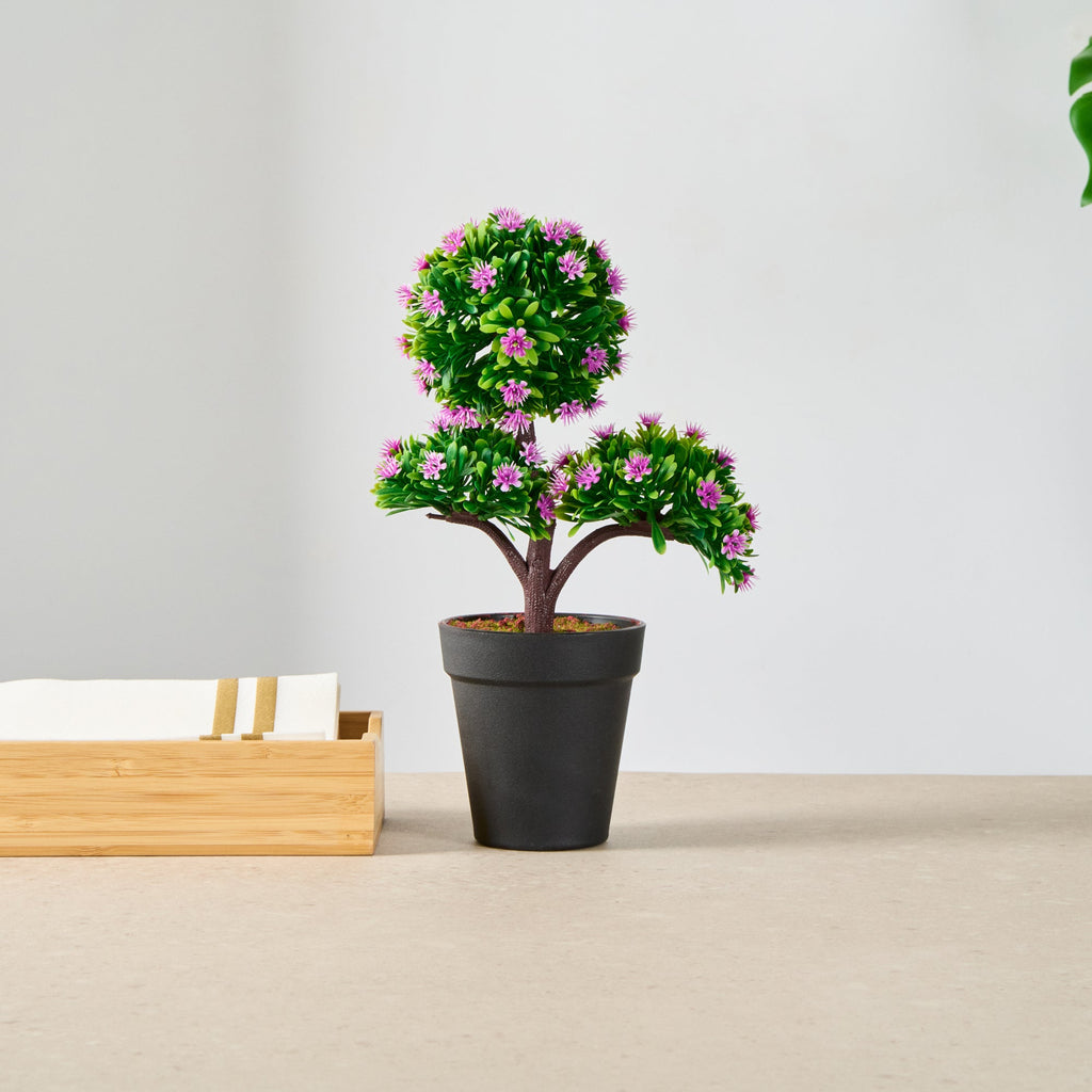 Fiore Round Purple Plastic Mini Crape Myrtle in Plastic Pot - 7 1/2" x 4" x 11" - 12 count box
