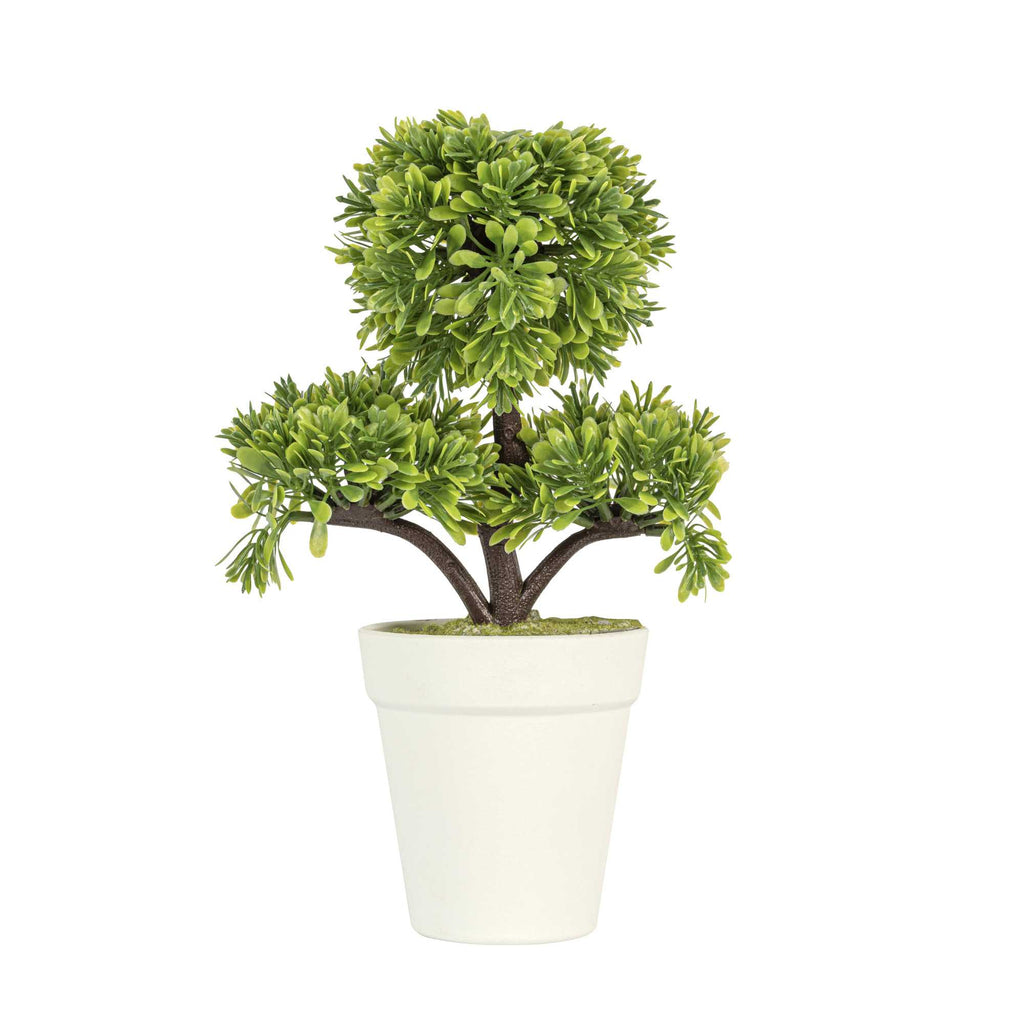 Fiore Green Plastic Petite Green Tree in Plastic Pot - 7" x 4" x 11" - 1 count box