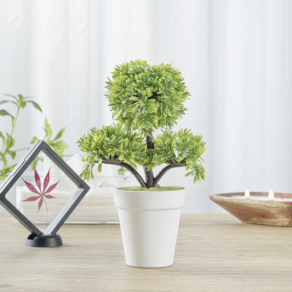 Fiore Green Plastic Petite Green Tree in Plastic Pot - 7" x 4" x 11" - 1 count box