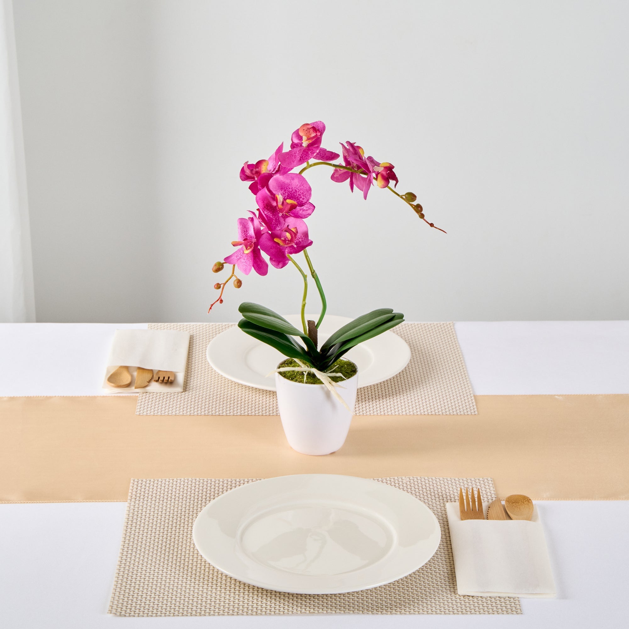 Fiore Round Magenta Plastic Moth Orchid in Plastic Pot - 8 Blooms - 4" x 4" x 15" - 12 count box