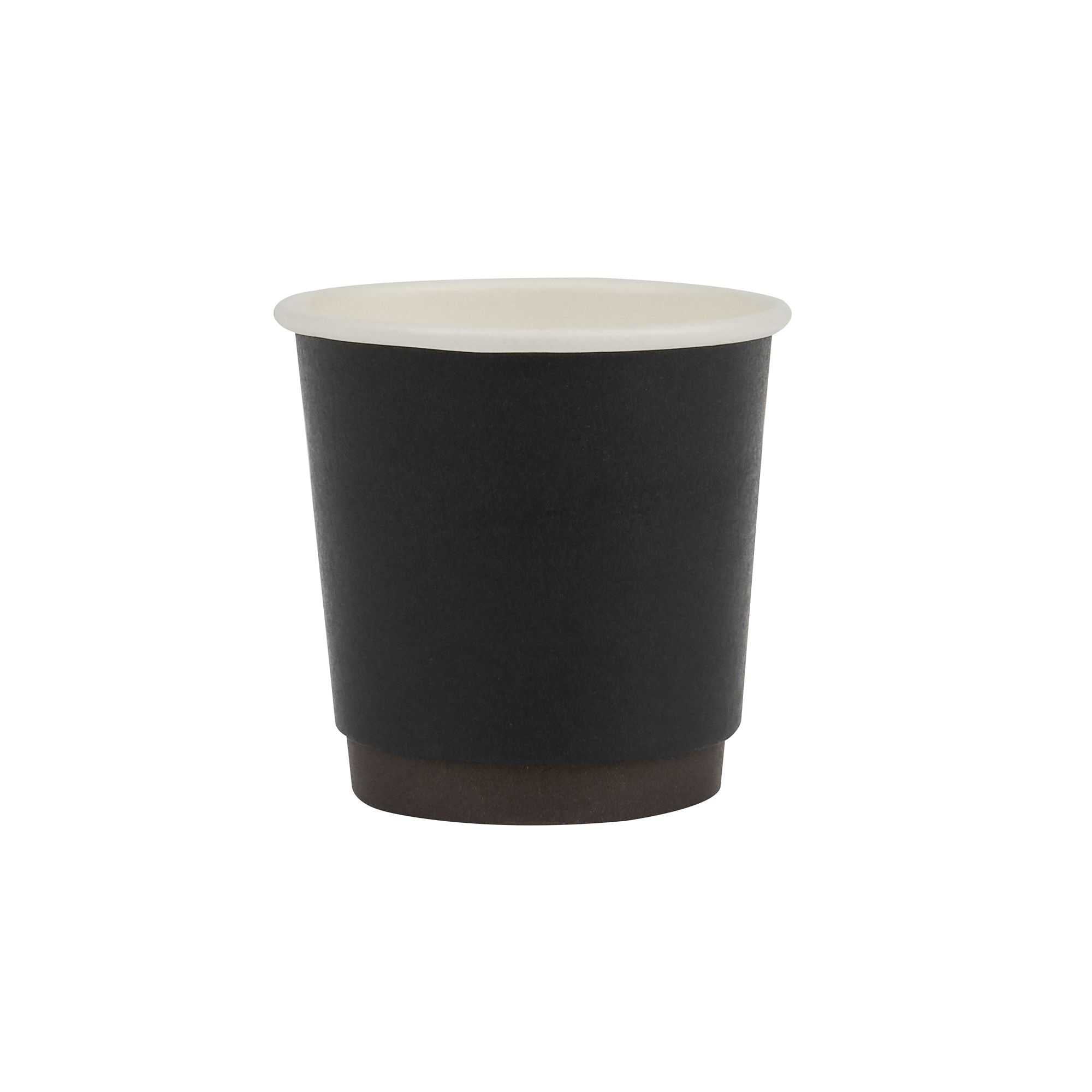 Restpresso 4 oz Black Paper Coffee Cup - Double Wall - 2 1/2" x 2 1/2" x 2 1/4" - 25 count box