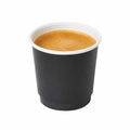 Restpresso 4 oz Black Paper Coffee Cup - Double Wall - 2 1/2" x 2 1/2" x 2 1/4" - 25 count box