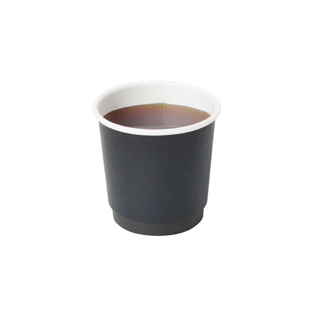 Restpresso 4 oz Black Paper Coffee Cup - Double Wall - 2 1/2" x 2 1/2" x 2 1/4" - 500 count box