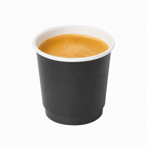 Restpresso 4 oz Black Paper Coffee Cup - Double Wall - 2 1/2" x 2 1/2" x 2 1/4" - 500 count box