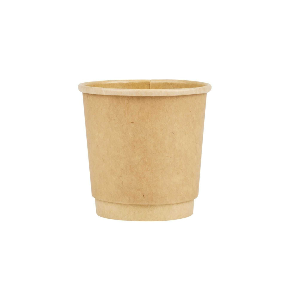 Restpresso 4 oz Kraft Paper Coffee Cup - Double Wall - 2 1/2" x 2 1/2" x 2 1/4" - 500 count box