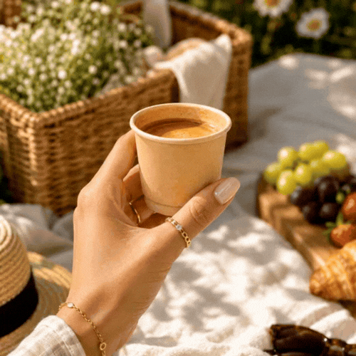 Restpresso 4 oz Kraft Paper Coffee Cup - Double Wall - 2 1/2" x 2 1/2" x 2 1/4" - 500 count box