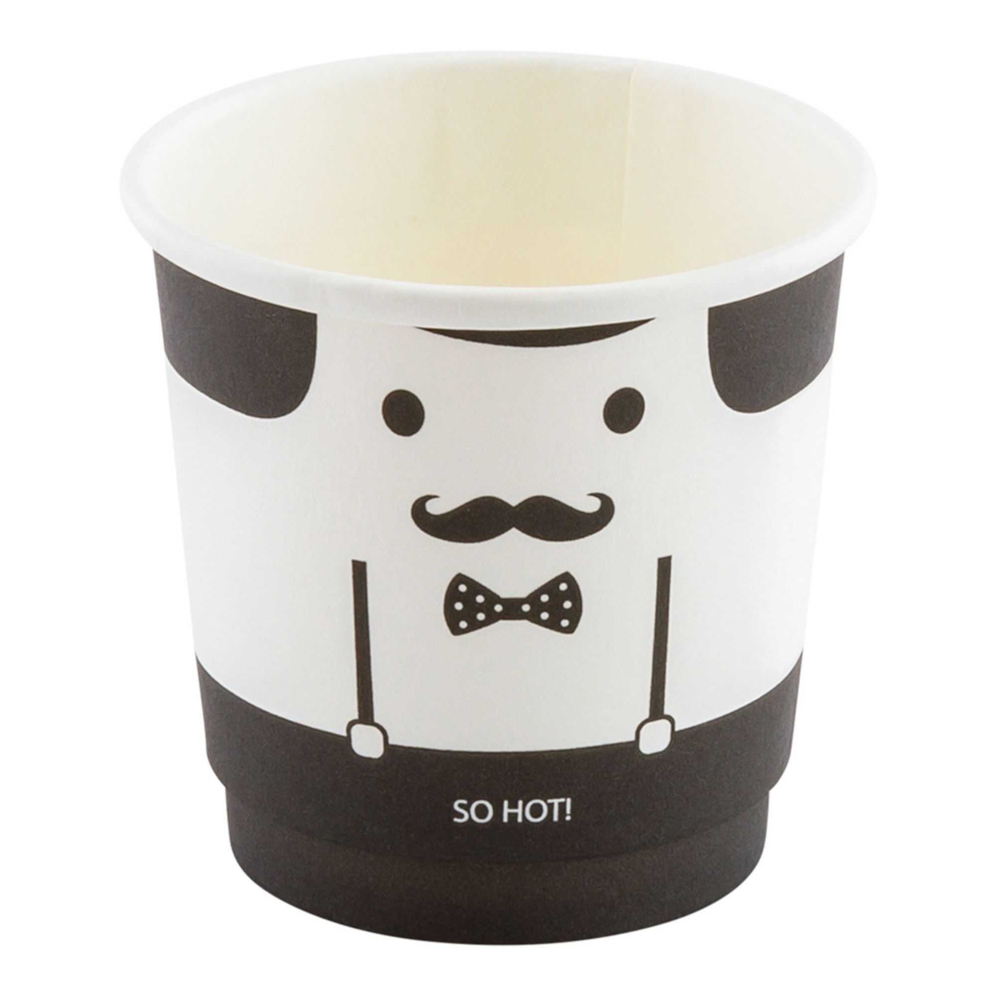 Restpresso 4 oz Monsieur Paper Coffee Cup - Double Wall - 2 1/2" x 2 1/2" x 2 1/4" - 25 count box