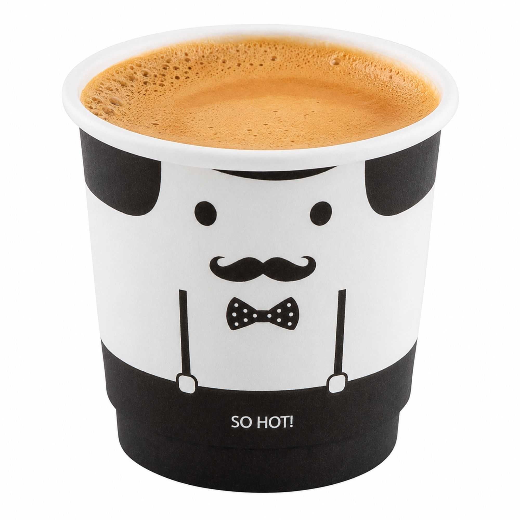 Restpresso 4 oz Monsieur Paper Coffee Cup - Double Wall - 2 1/2" x 2 1/2" x 2 1/4" - 25 count box