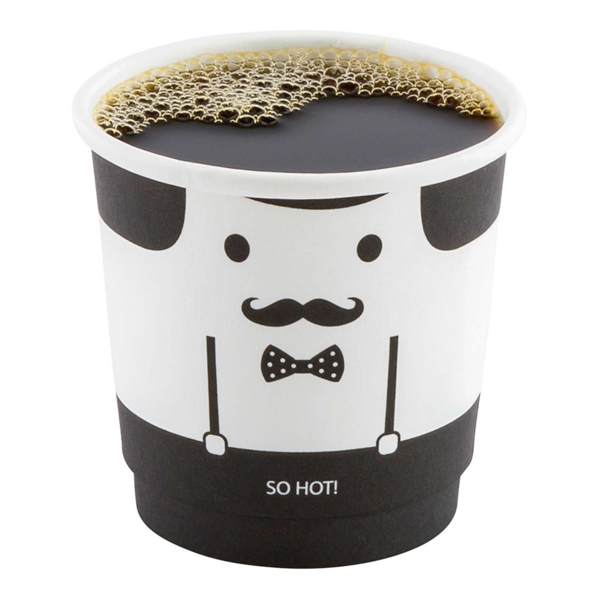 Restpresso 4 oz Monsieur Paper Coffee Cup - Double Wall - 2 1/2" x 2 1/2" x 2 1/4" - 500 count box