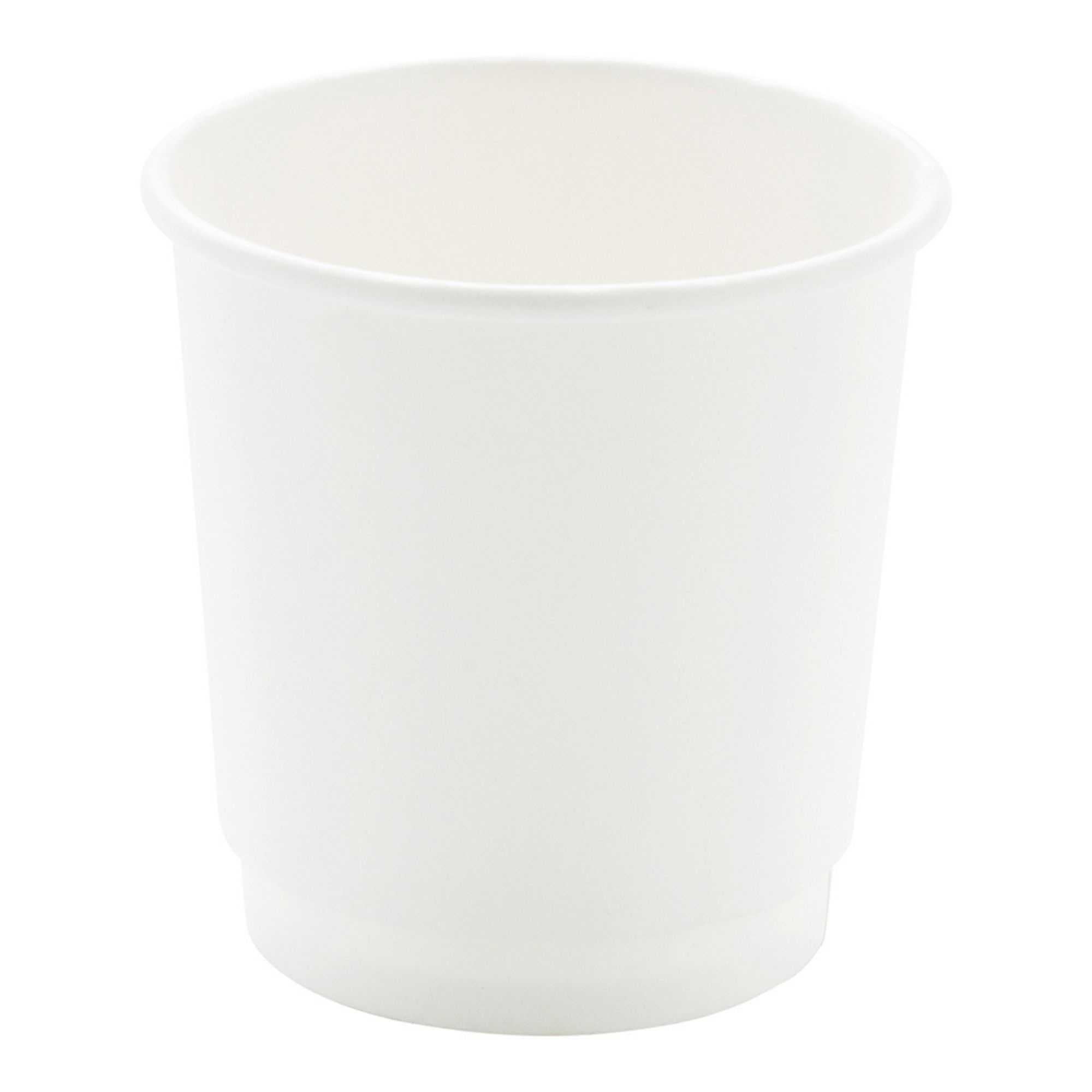 Restpresso 4 oz White Paper Coffee Cup - Double Wall - 2 1/2" x 2 1/2" x 2 1/4" - 25 count box
