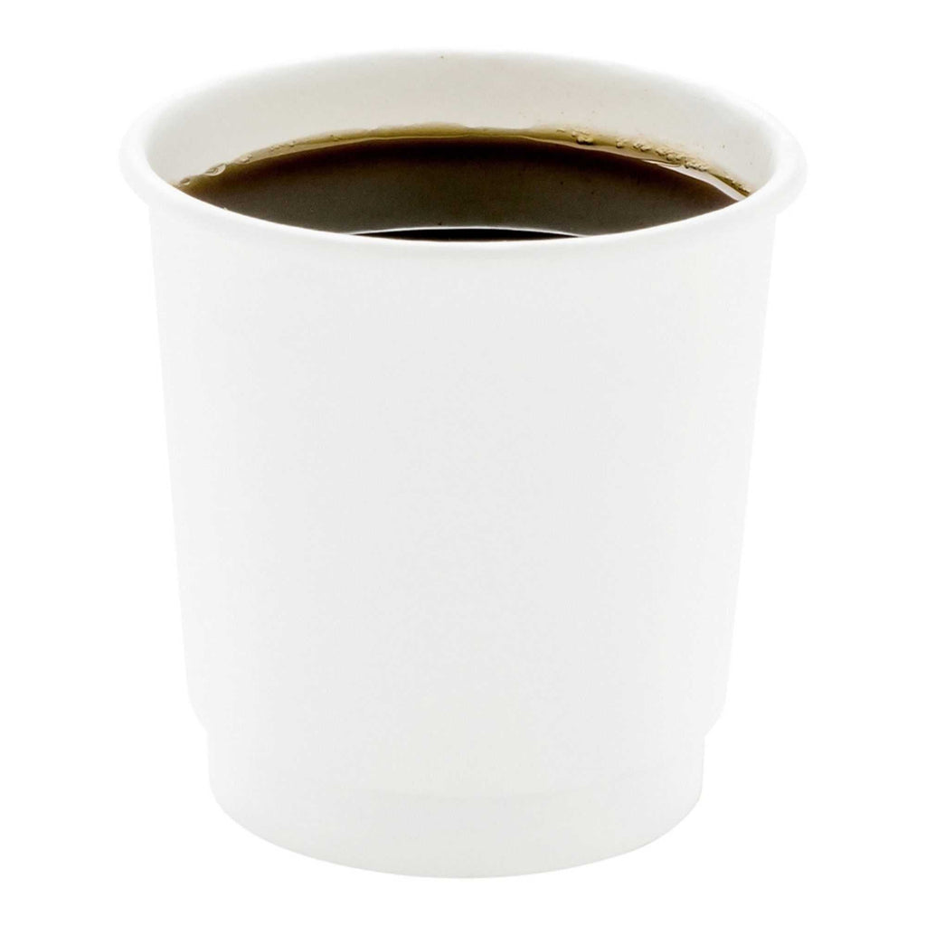 Restpresso 4 oz White Paper Coffee Cup - Double Wall - 2 1/2" x 2 1/2" x 2 1/4" - 500 count box