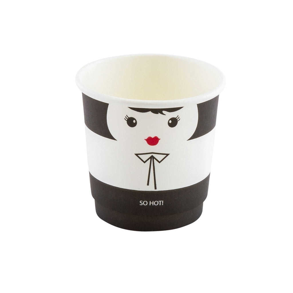 Restpresso 4 oz Madame Paper Coffee Cup - Double Wall - 2 1/2" x 2 1/2" x 2 1/4" - 500 count box
